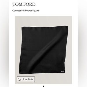 Tom Ford Black Silk Pocket Square NEW